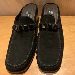 Stuart weitzman black suede mules 7